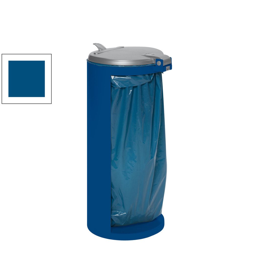 Abfallbehälter mit offener Rückseite (DxH) 450x900 mm - Inh. 120 l, Farbe enzianblau