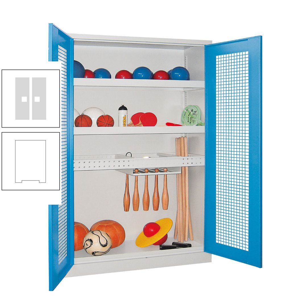 Sportschrank - Vollblechtüren - Variante 2 - 1.950x1.200x500 mm (HxBxT) - anthrazitgrau