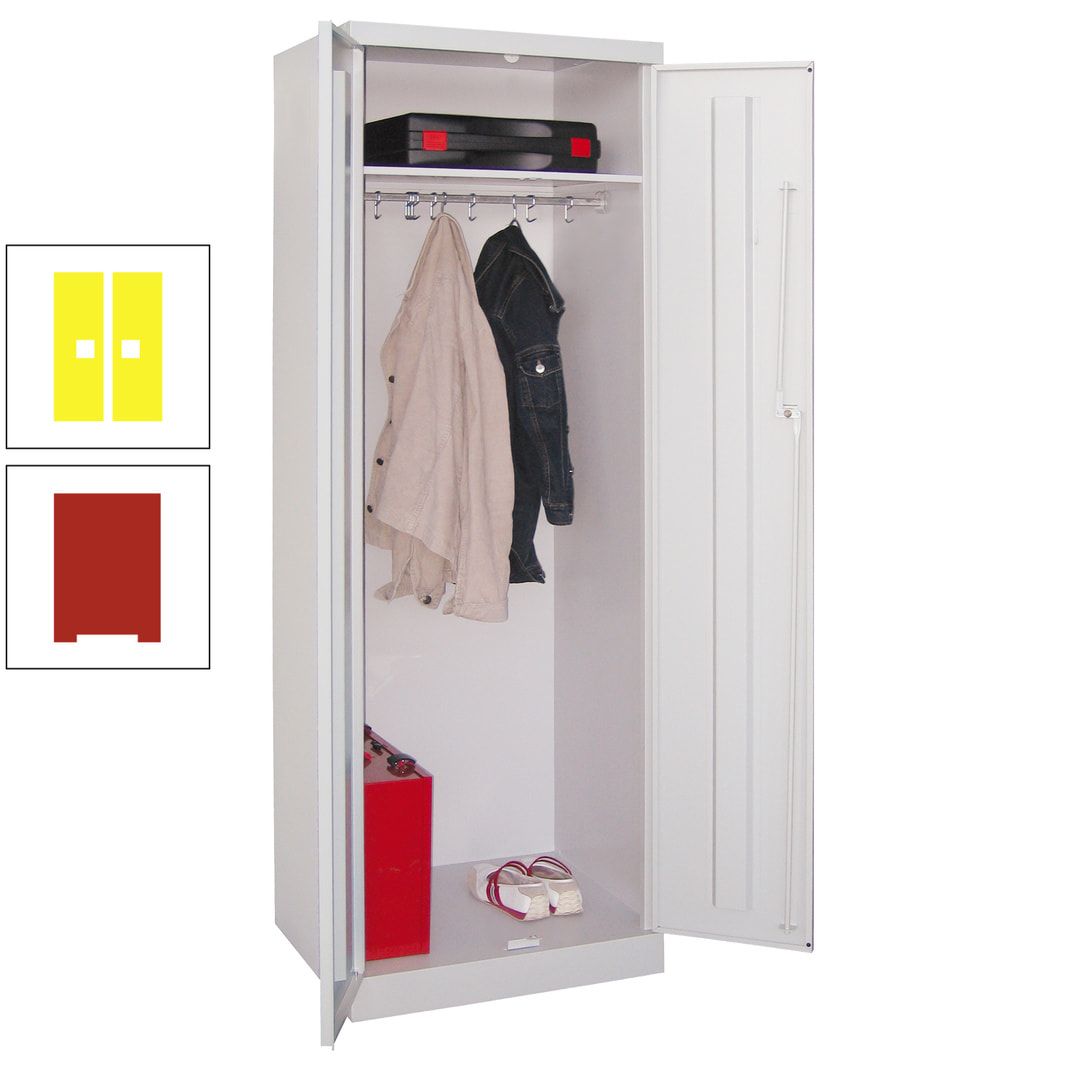 Garderobenschrank - 1 Fachboden - Kleiderstange - 1.800x600x500 mm (HxBxT) - Zylinderschloss - anthrazitgrau