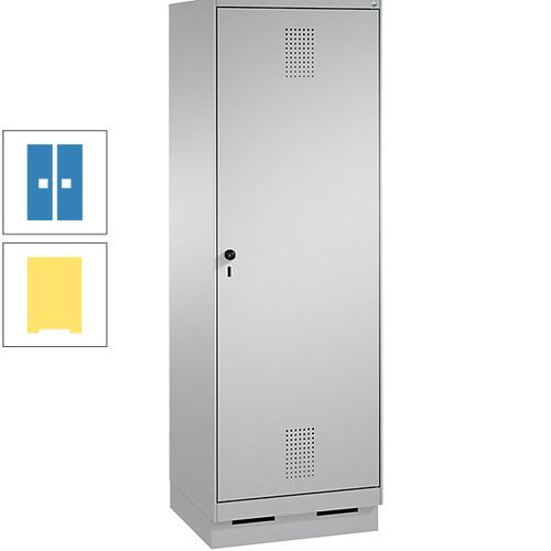 Doppel-Spind, Garderobenschrank, 1 Tür für 2 Abteile a 300 mm, Korpus anthrazitgrau, Türen anthrazitgrau, 1.800 x 600 x 500 mm (HxBxT)