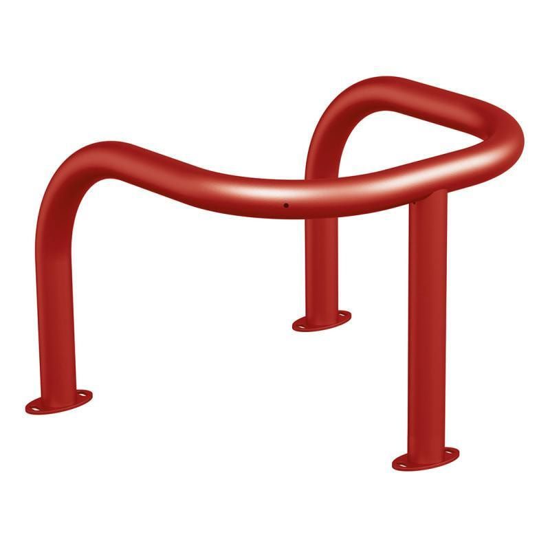 3-Punkt-Schutzbügel, Rammschutz, Montage auf Bodenplatten, 500 x 650 x 650 mm (HxBxT), Durchmesser 60 mm, Farbe enzianblau
