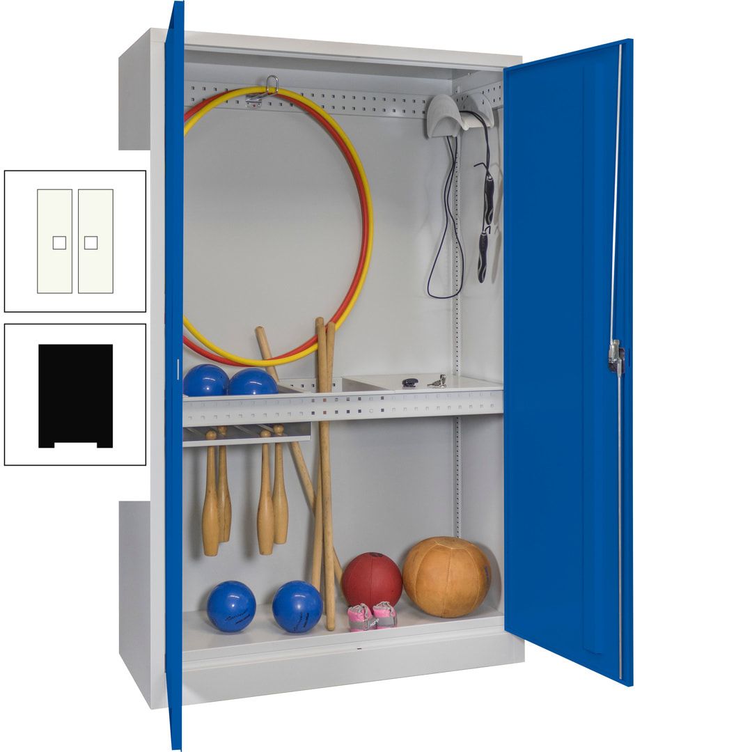 Sportschrank - Vollblechtüren - Variante 3 - 1.950x1.200x500 mm (HxBxT) - anthrazitgrau