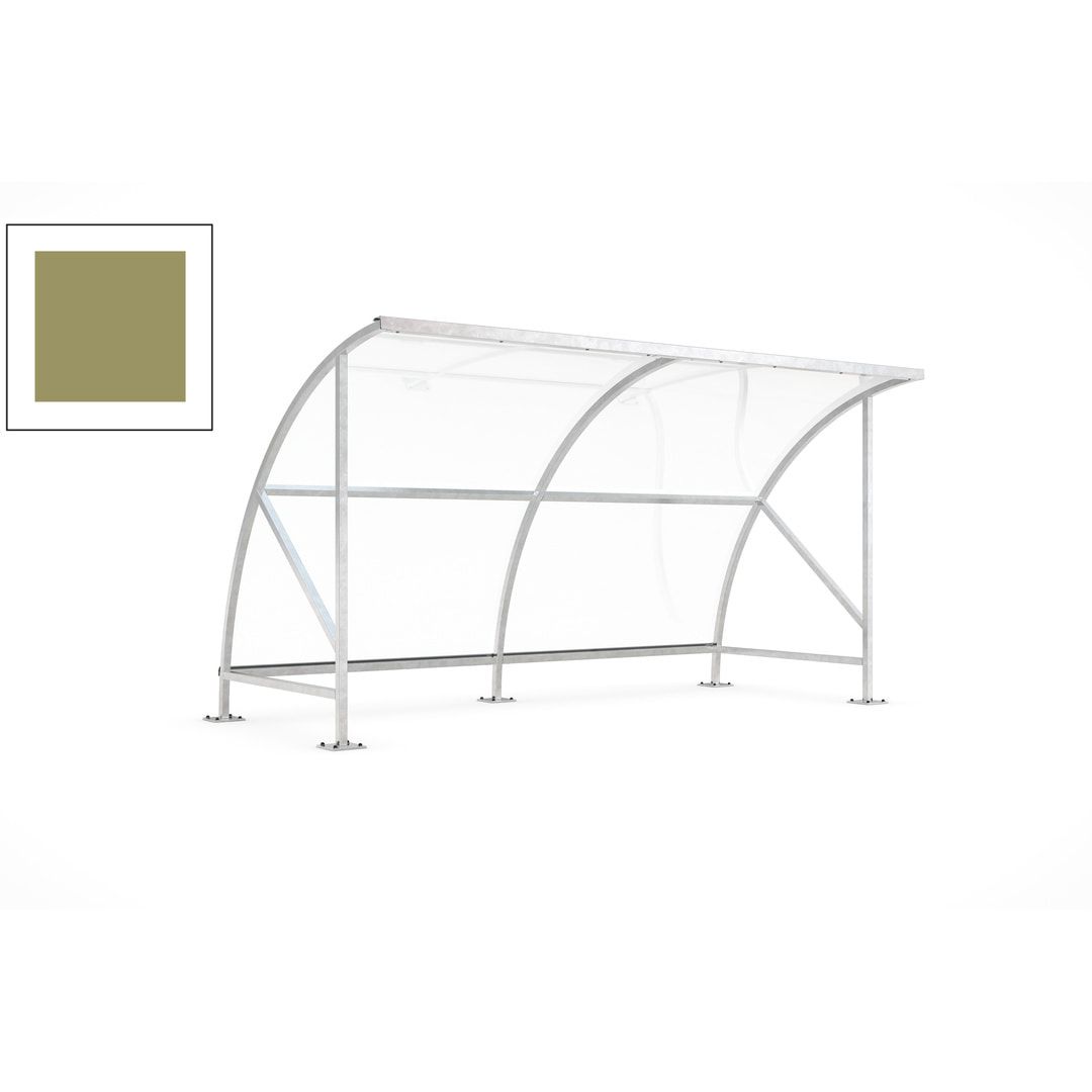 Fahrradunterstand - Fahrradgarage mit Bogendach - Stahl und Kunststoff - 2.290 x 4.130 x 2.100 mm (HxBxT) - Farbe Achatgrau
