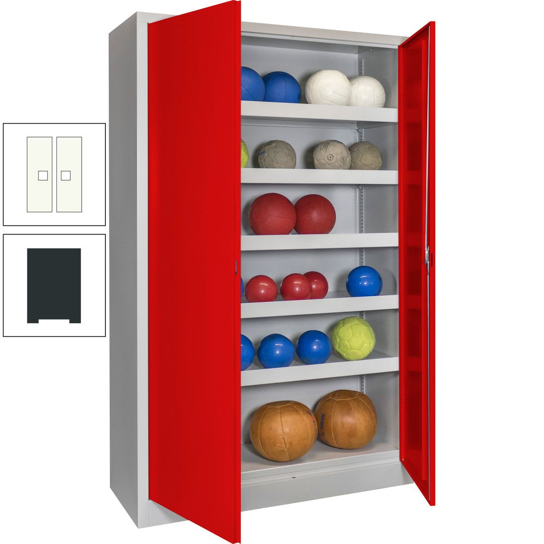 Ballschrank - Vollblechtüren - 5 Böden - 1.950x1.200x500 mm (HxBxT) - anthrazitgrau