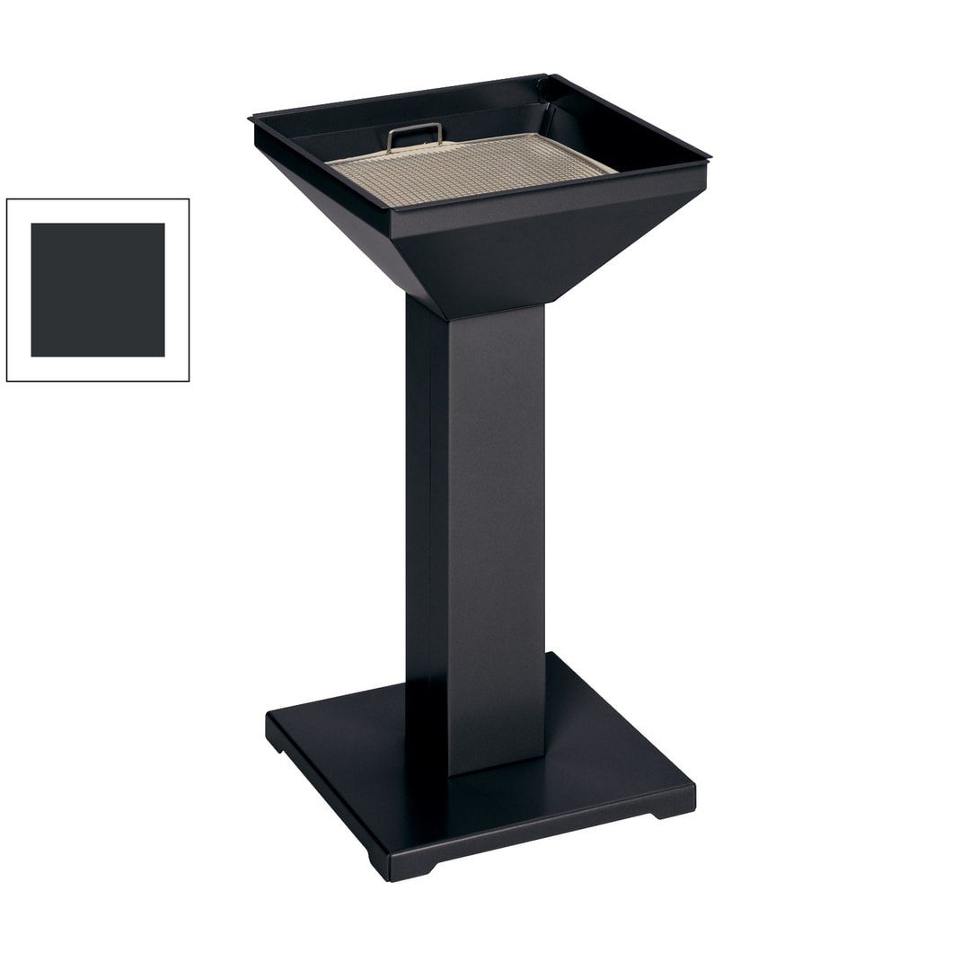 Standaschenbecher, Standascher, Antik-silber, 730 x 325 x 325 mm (HxBxT), Ascher, Turmaschenbecher, Stehascher, mit Sand befüllbar