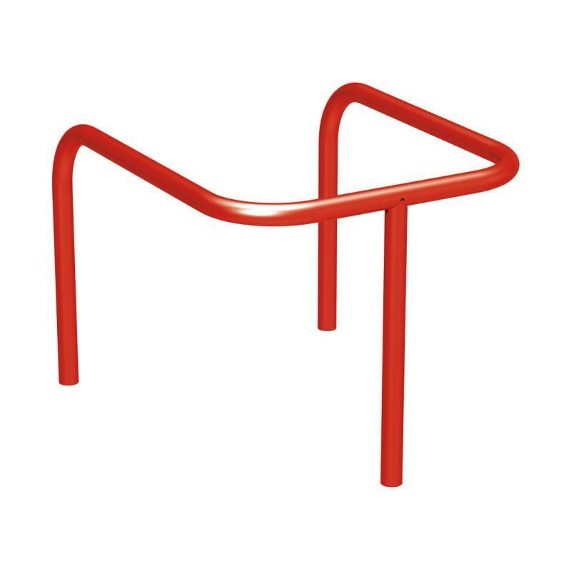 3-Punkt-Schutzbügel, Pfostenschutz, 800 x 565 x 675 mm (HxBxT), steckbar, Einbetonierung, Durchmesser 35 mm, Farbe enzianblau