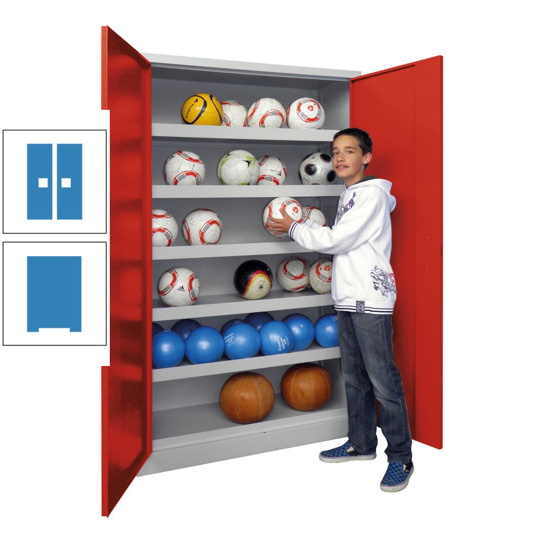 Ballschrank - Vollblechtüren - 5 Böden - 1.950x1.500x500 mm (HxBxT) - anthrazitgrau