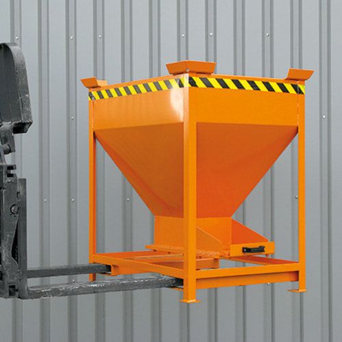 Eichinger Silobehälter, für Stapler und Kran, 300 Liter, Auslass, Dosier-Schiebeklappe, stapelbar, 1.190 x 850 x 1.100 mm (HxBxT), Farbe anthrazitgrau
