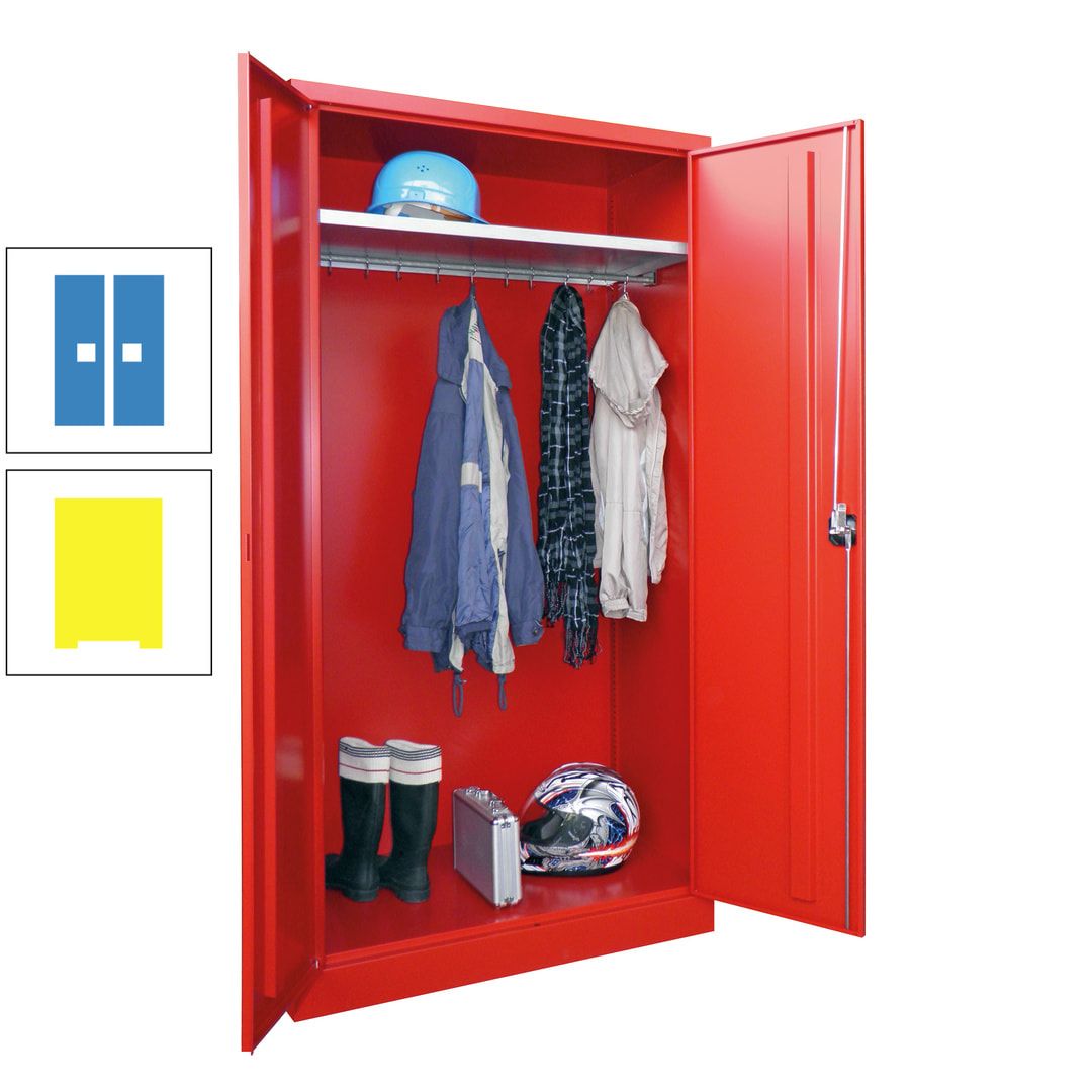 Garderobenschrank - 1.950x1.000x500 mm (HxBxT) - Hutboden, pulverbeschichtet - anthrazitgrau