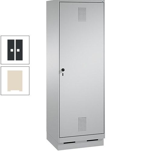 Doppel-Spind, Garderobenschrank, 1 Tür für 2 Abteile a 300 mm, Korpus anthrazitgrau, Türen anthrazitgrau, 1.800 x 600 x 500 mm (HxBxT)