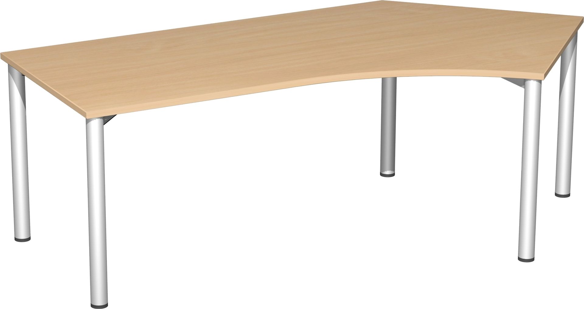 Winkel-Schreibtisch - Winkel rechts - 4-Fuß Flex - 720 x 2.166 x 1.130 mm (HxBxT) - Gestell anthrazit - Ahorn