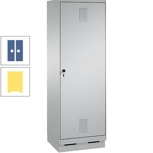 Doppel-Spind, Garderobenschrank, 1 Tür für 2 Abteile a 300 mm, Korpus anthrazitgrau, Türen anthrazitgrau, 1.800 x 600 x 500 mm (HxBxT)