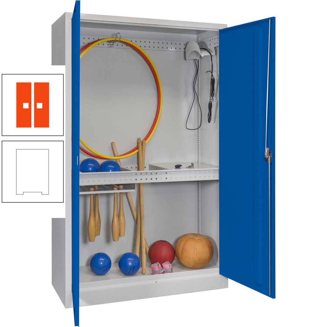 Sportschrank - Vollblechtüren - Variante 3 - 1.950x1.200x500 mm (HxBxT) - anthrazitgrau
