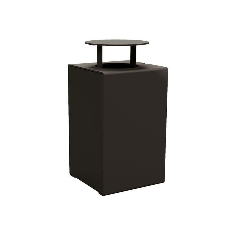 Abfalleimer aus Stahl - 120 l - 950 x 450 x 450 mm (HxBxT) - mit Deckel - Verankerungsstäbe - Farbe enzianblau