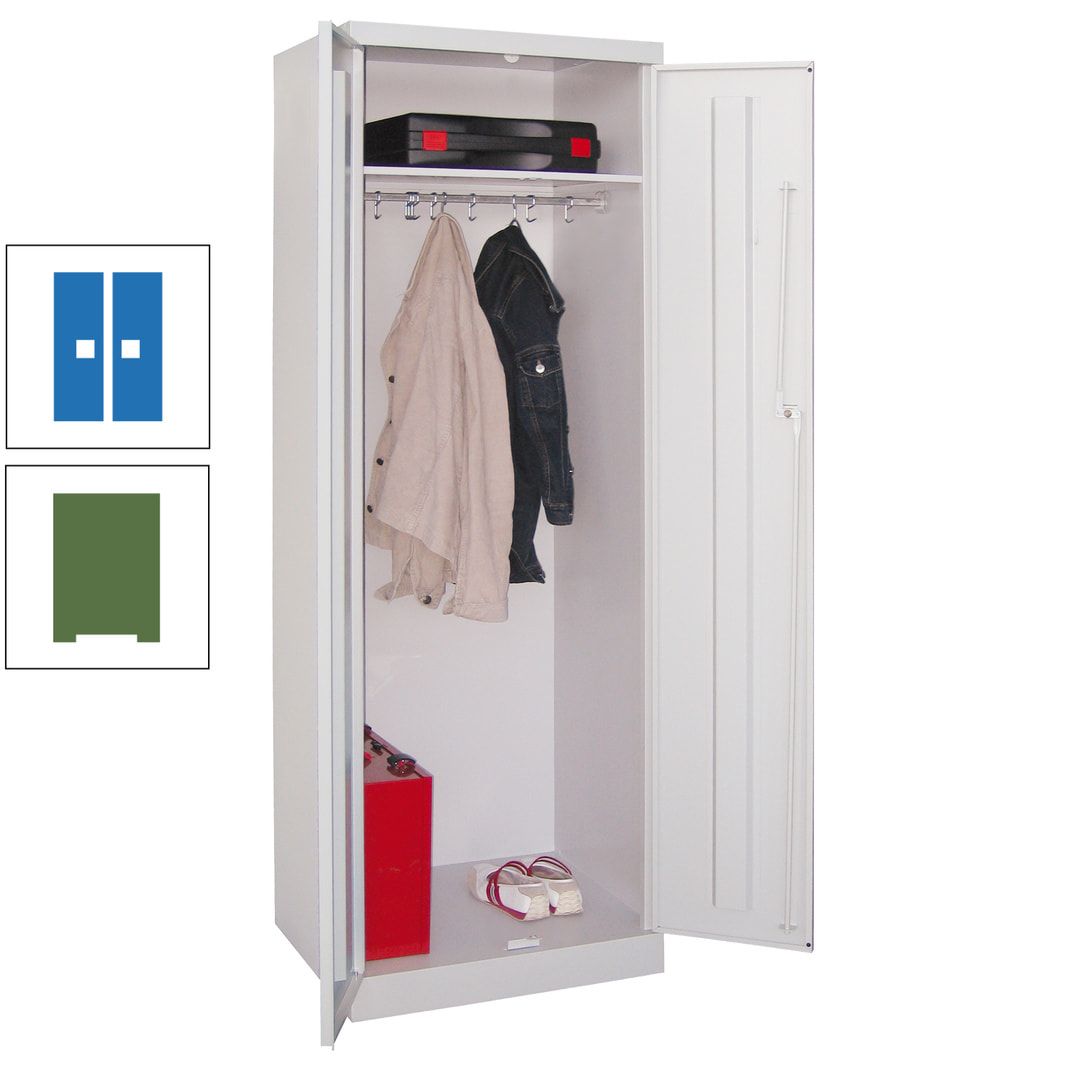 Garderobenschrank - 1 Fachboden - Kleiderstange - 1.800x600x500 mm (HxBxT) - Zylinderschloss - anthrazitgrau