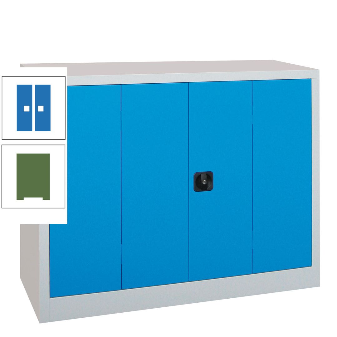 Falttürenschrank - 1.000x1.200x400 mm (HxBxT) - 2 Einlegeböden, gepulvert - Zylinderschloss - anthrazitgrau