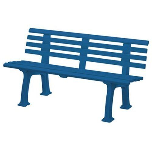 Parkbank, Gartenbank, Kunststoff Sitzleisten, mit Rückenlehne, 740 x 1500 x 540 mm (HxBxT), Farbe blau
