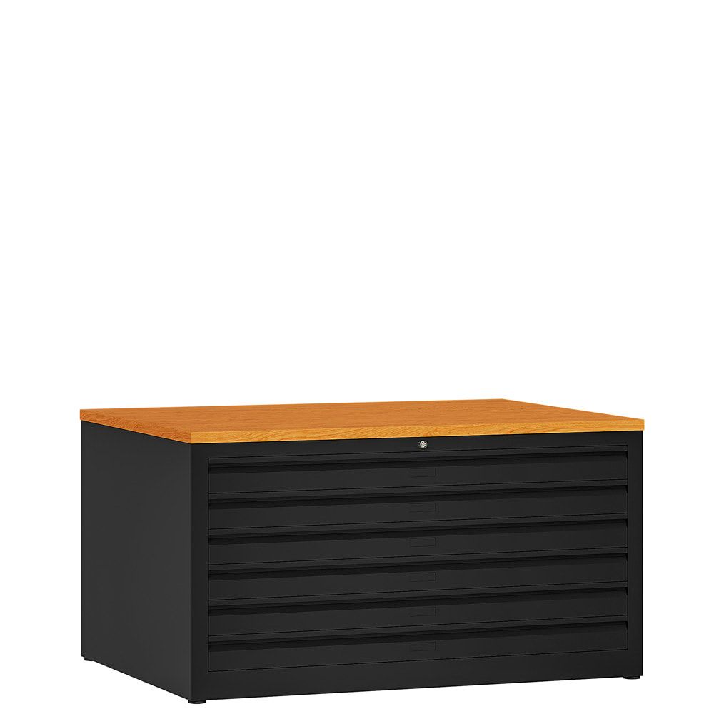 Zeichenschrank, Planschrank, Architektenschrank, Flachablageschrank, bis DIN A1, 6 Schubladen, 605 x 1.135 x 835 mm (HxBxT), Farbe: lichtgrau