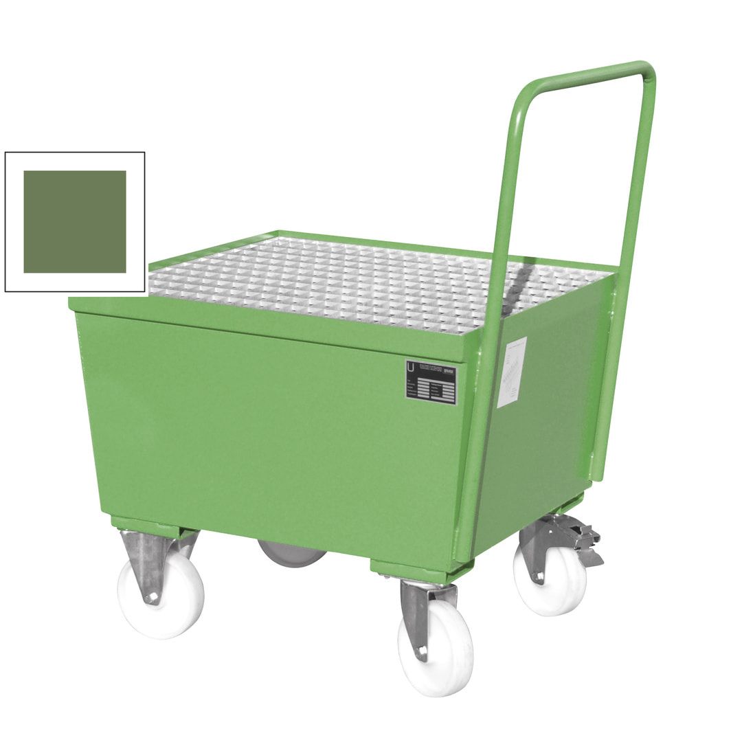 Auffangwanne - 215 l - für 1 x 200-l-Fass - Rollen - Griff - feuerrot
