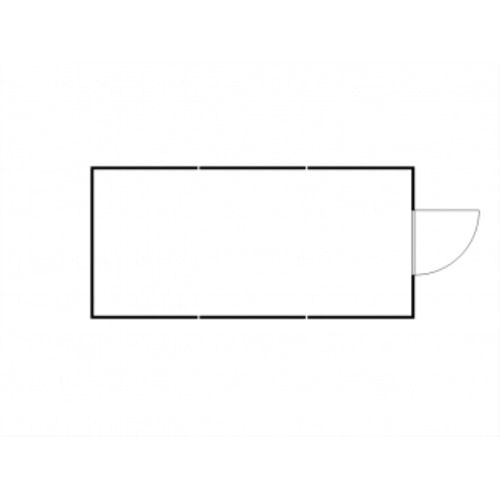 Isolierter Gefahrstoffcontainer - 2.510 x 4.050 x 6.520 mm (HxBxT) - Auffangvolumen 3 x 1.050 l - Dauerlüfter - Doppelflügeltür kurze Seite