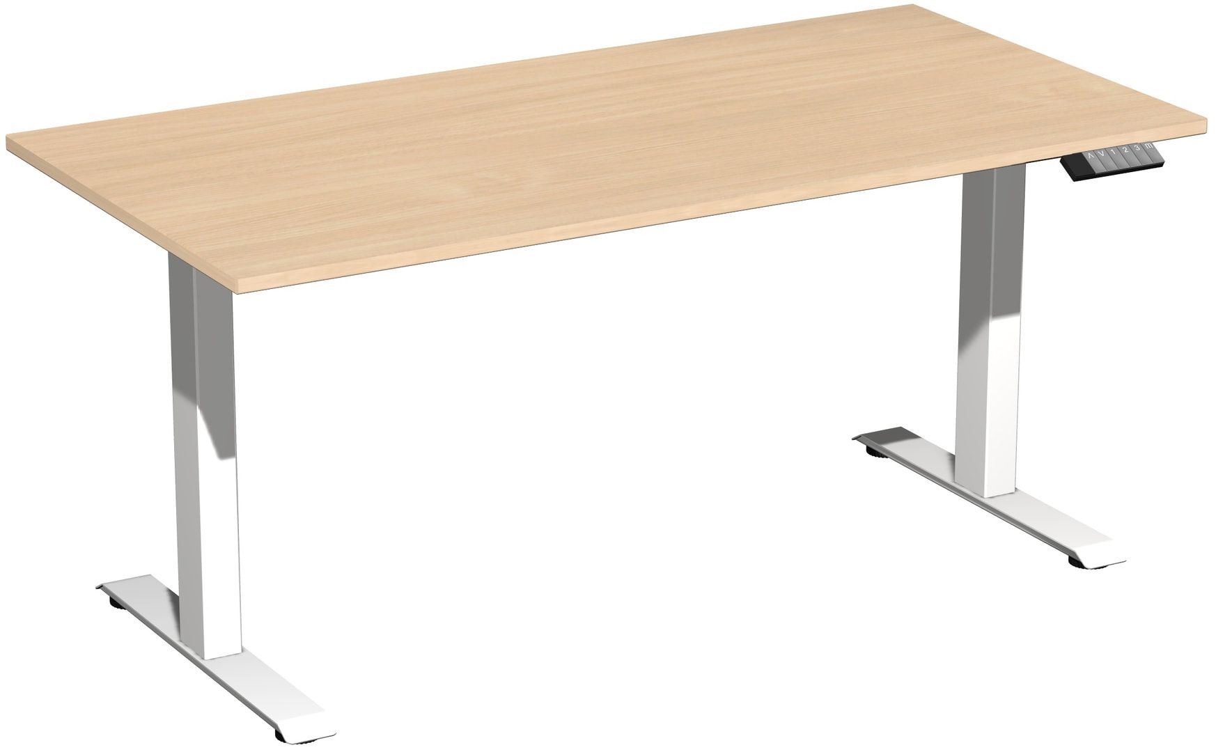 Schreibtisch, Elevate Basic, elektronisch höhenverstellbar, 730 - 1.230 x 1.200 x 800 mm (HxBxT), Gestell anthrazit, Dekor Ahorn