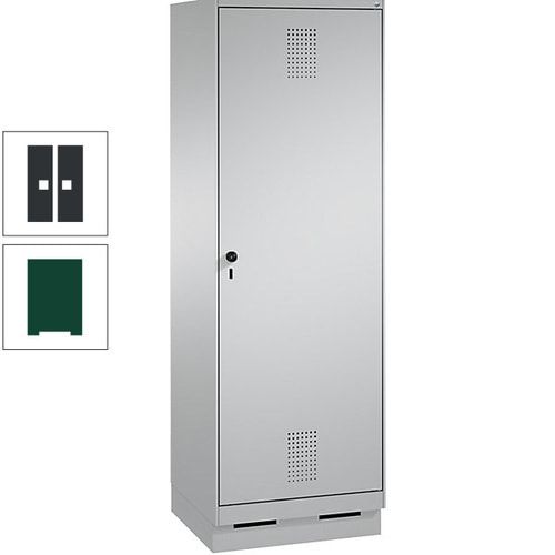 Doppel-Spind, Garderobenschrank, 1 Tür für 2 Abteile a 300 mm, Korpus anthrazitgrau, Türen anthrazitgrau, 1.800 x 600 x 500 mm (HxBxT)