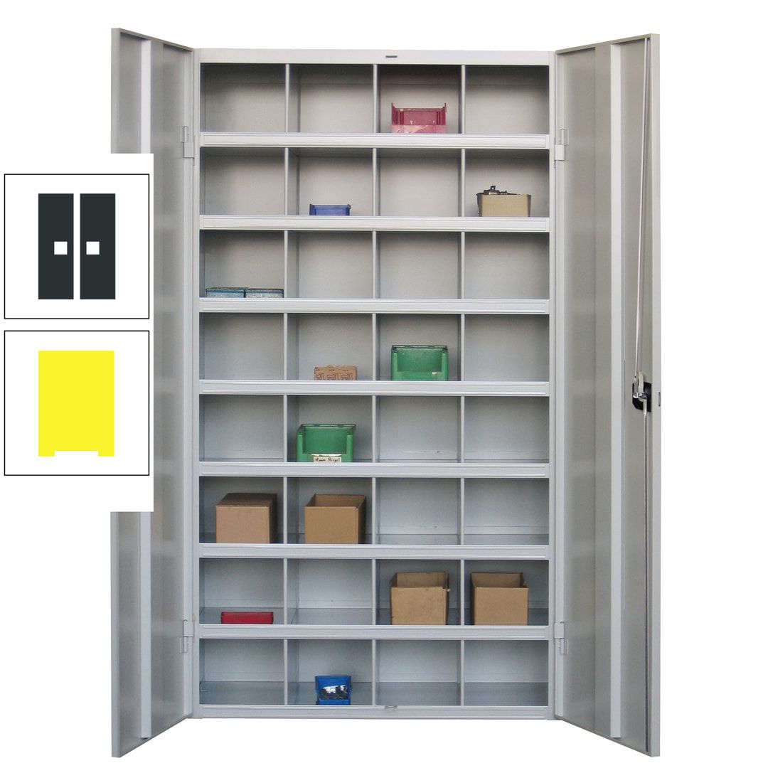 Fächerschrank - Sortierstation - Büroschrank - 32 Fächer - 1.800 x 1.000 x 530 mm (HxBxT) - Materialschrank - anthrazitgrau