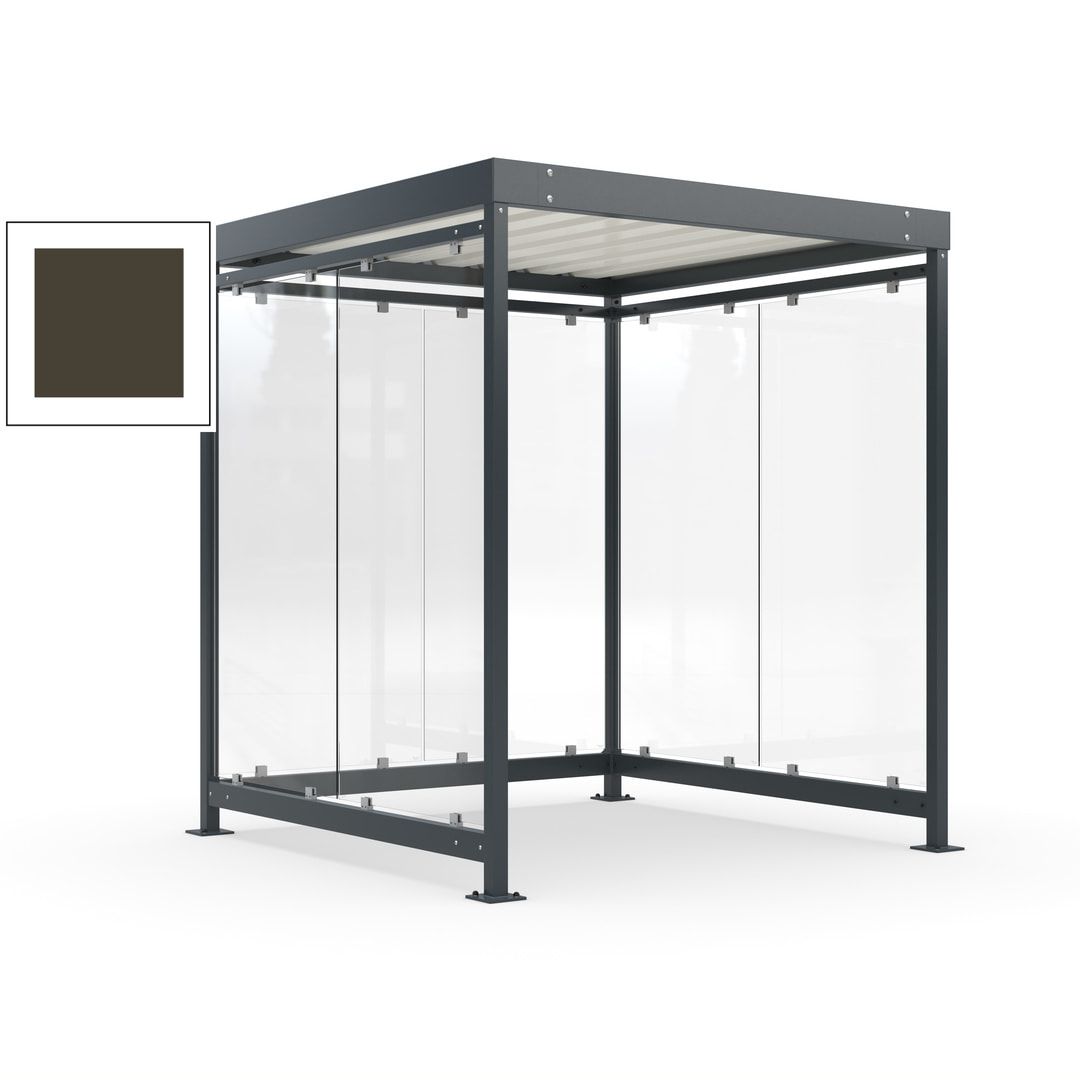 Raucherunterstand, Bushaltestelle, Bausatz, 6-7 Personen, 6 Wände, 2.510 x 2.165 x 2.165 mm (HxBxT), Achatgrau