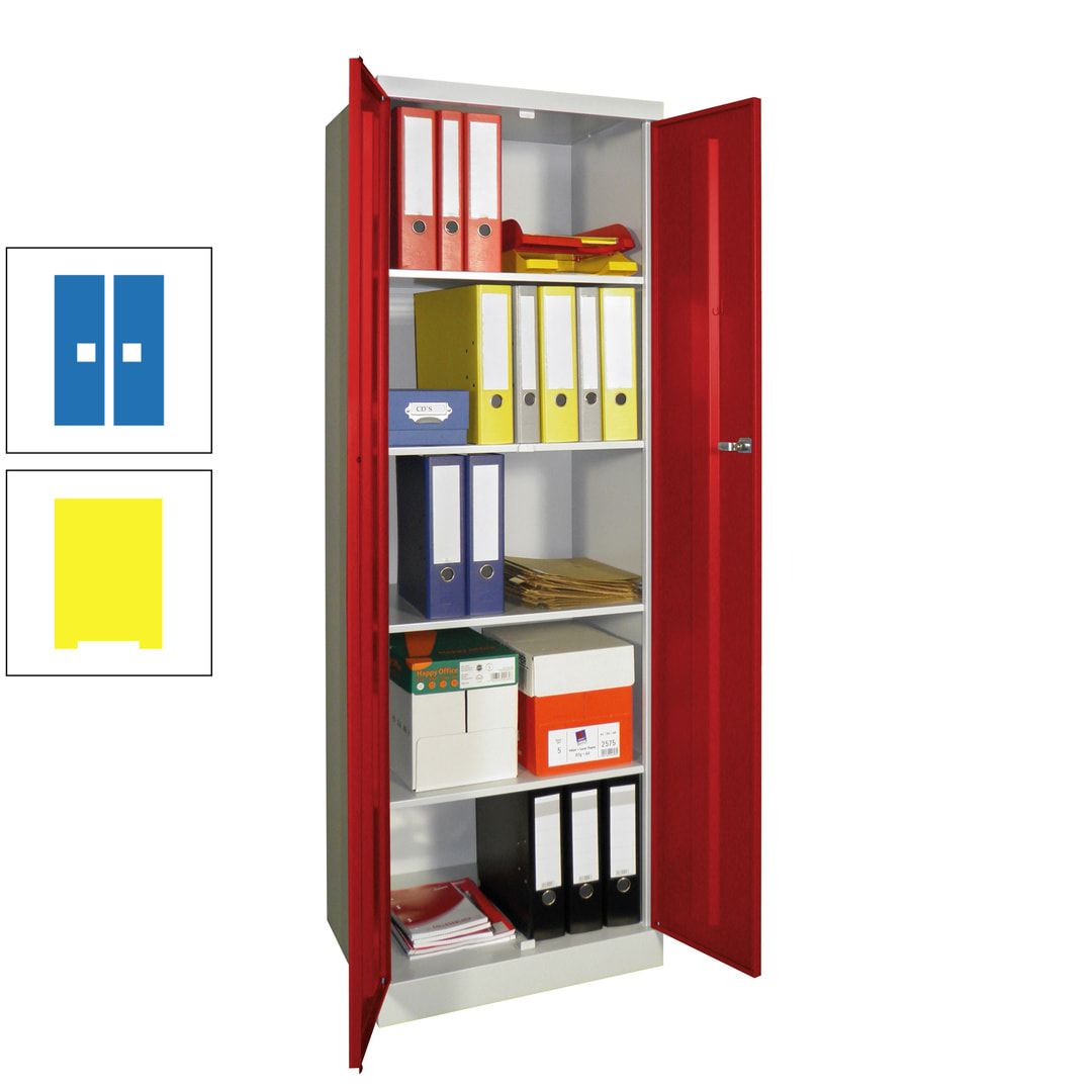 Aktenschrank - Sockel - 4 Böden - 1.800x600x500 mm (HxBxT) - Zylinderschloss - anthrazitgrau