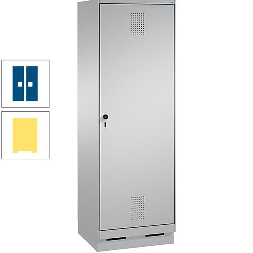 Doppel-Spind, Garderobenschrank, 1 Tür für 2 Abteile a 300 mm, Korpus anthrazitgrau, Türen anthrazitgrau, 1.800 x 600 x 500 mm (HxBxT)