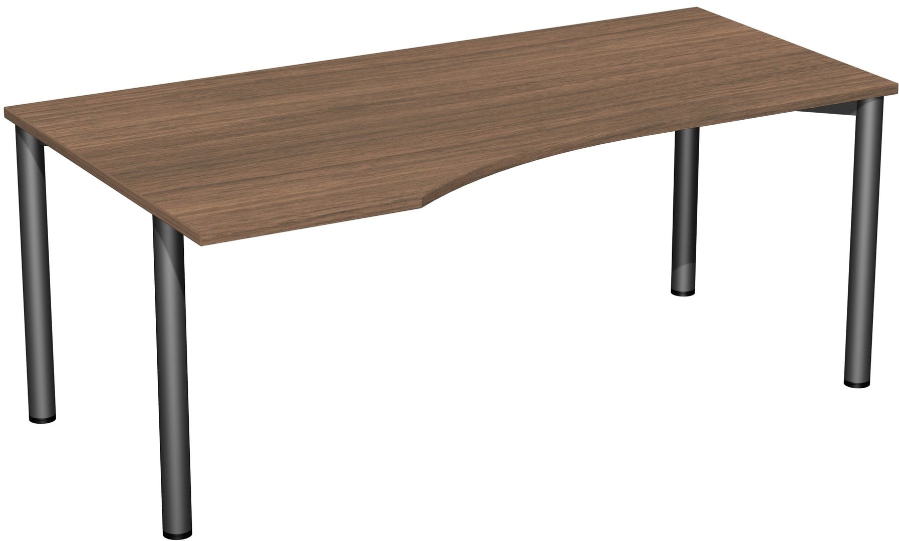 Eckschreibtisch - Ecke links - 4-Fuß Flex - 720 x 1.600 x 1.000 mm (HxBxT) - Gestell anthrazit - Ahorn