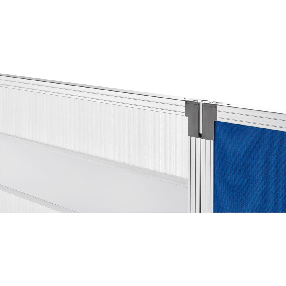 Raumteiler mit Sichtschutz, Stellwand, doppelseitiger Textilfilz in taubenblau, 1.800 x 1.250 x 350 mm (HxBxT), Aluminium