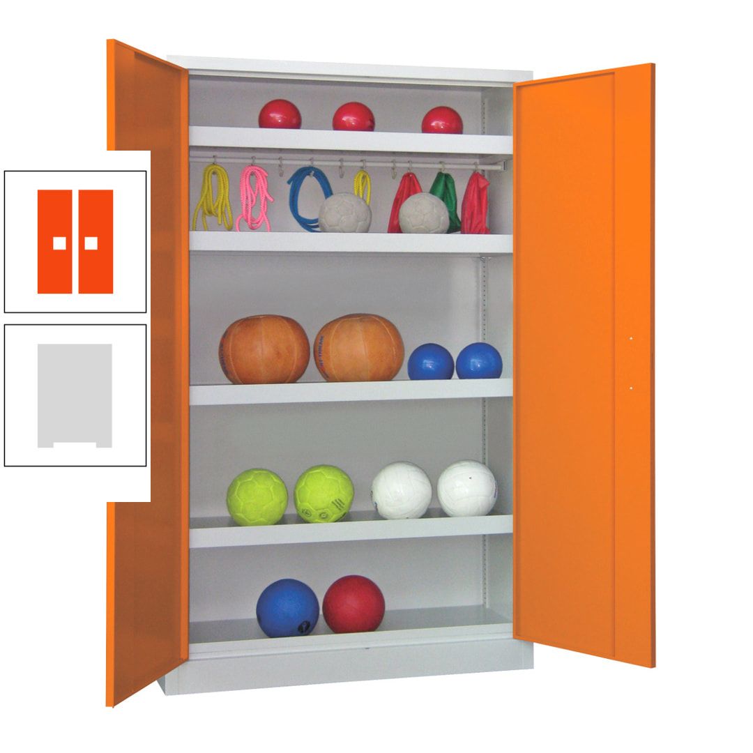 Ballschrank - Vollblechtüren - 4 Böden - 1 Hakenleiste - 1.950x1.200x500 mm (HxBxT) - anthrazitgrau