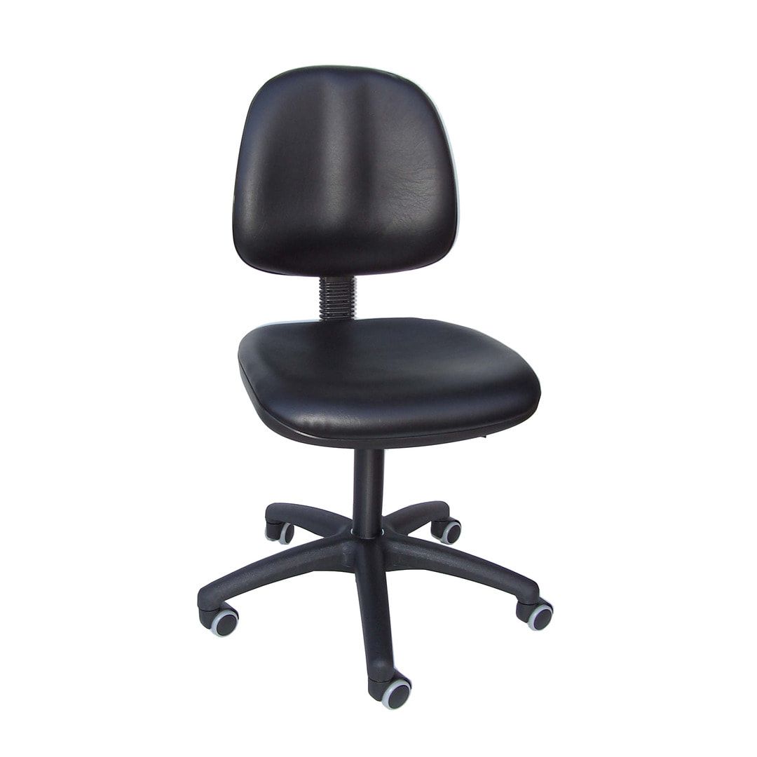Bürostuhl - Asynchronmechanik - Sitzhöhe 465-655 mm - PU, schwarz - Rückenlehne groß - Kunststoff Fußkreuz mit Rollen