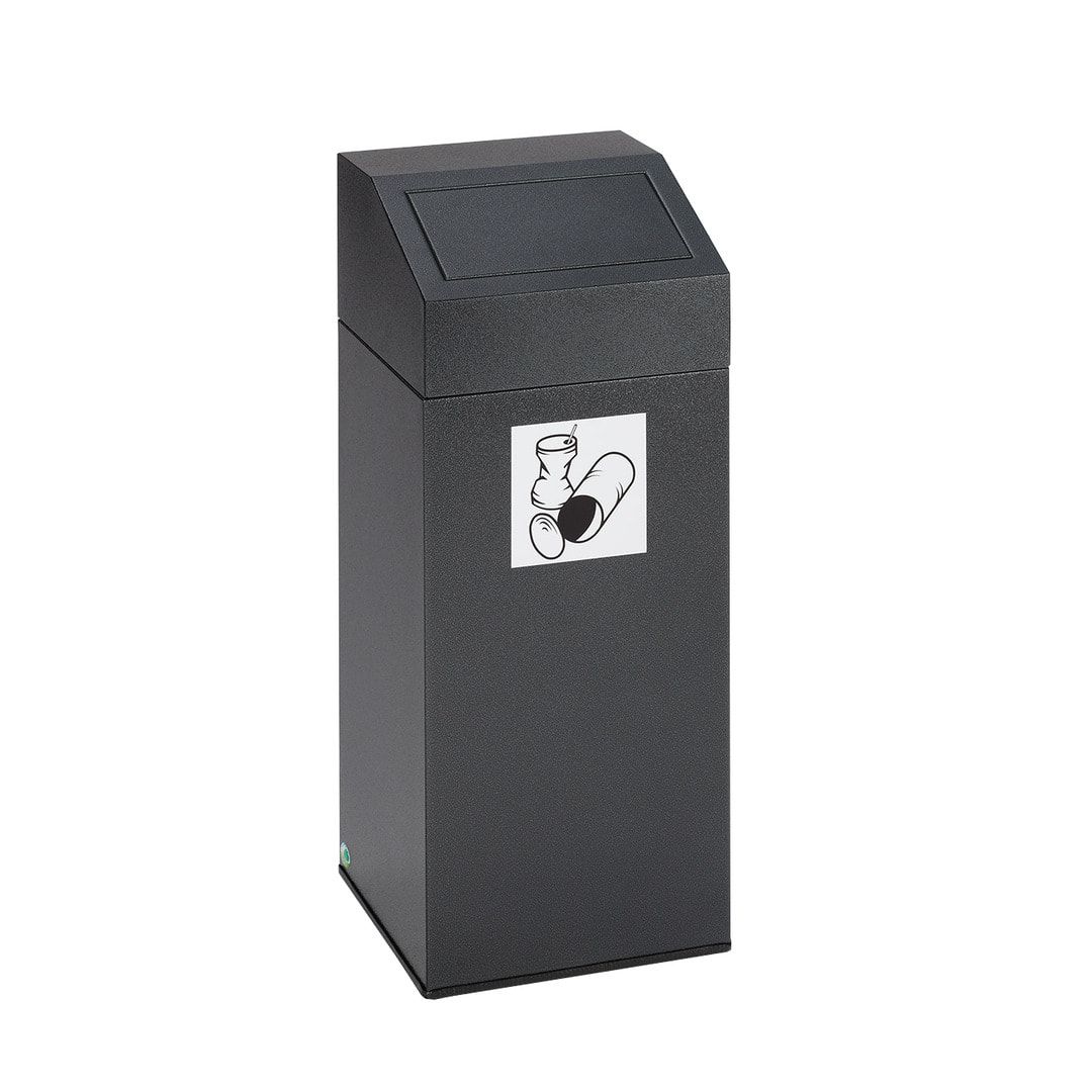Wertstoffsammler - Volumen 47 l - 790 x 320 x 320 mm (H x B x T) - Farbe antik-silber