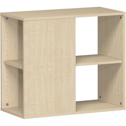 Anstellregal in Schreibtischhöhe, 2 Fächer, 2 Ordnerhöhen, Stellfüße, nivellierbar, 720 x 400 x 800 mm (HxBxT), 37 kg, Dekor Nussbaum