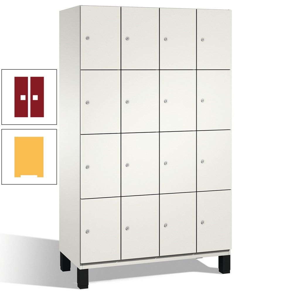 Fächerschrank, Stahlschrank, 16 Fächer, Türöffnungsbegrenzer, mit Füßen, Korpus lichtgrau, Tür anthrazitgrau, 1.980 x 1.200 x 525 mm (HxBxT)