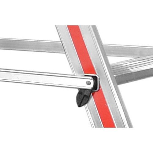 Plattformleiter mit langem Handlauf, Aluminium, Stehleiter, ohne Rollen, Rutschhemmung R11, Leiterlänge 2.100 mm, 4 Stufen, Traglast 150 kg, Hymer