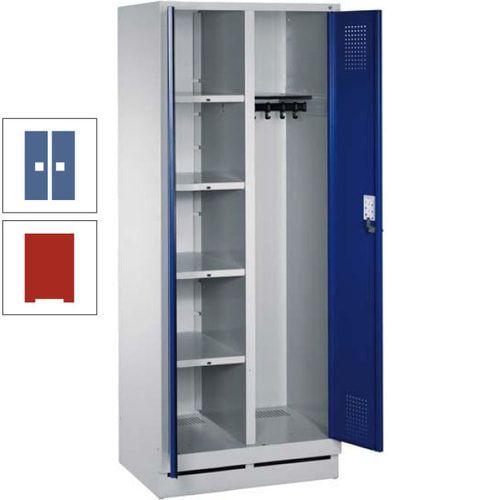 Mehrzweckschrank, Doppeltüren, Füße, 2 Abteile a 300 mm, Korpus anthrazitgrau, Tür anthrazitgrau, 1.800 x 600 x 500 mm (HxBxT)