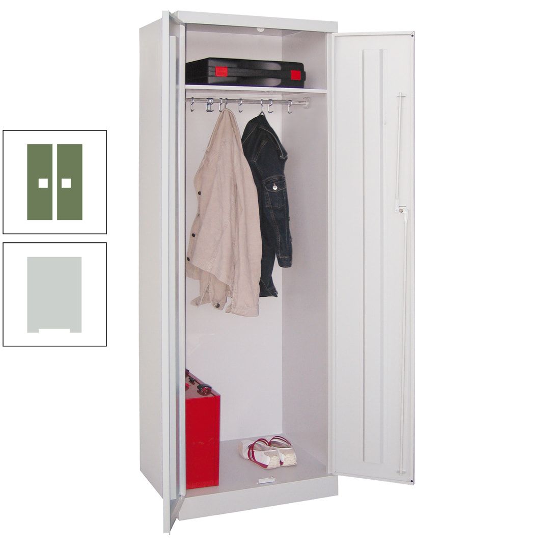 Garderobenschrank - 1 Fachboden - Kleiderstange - 1.800x600x500 mm (HxBxT) - Zylinderschloss - anthrazitgrau