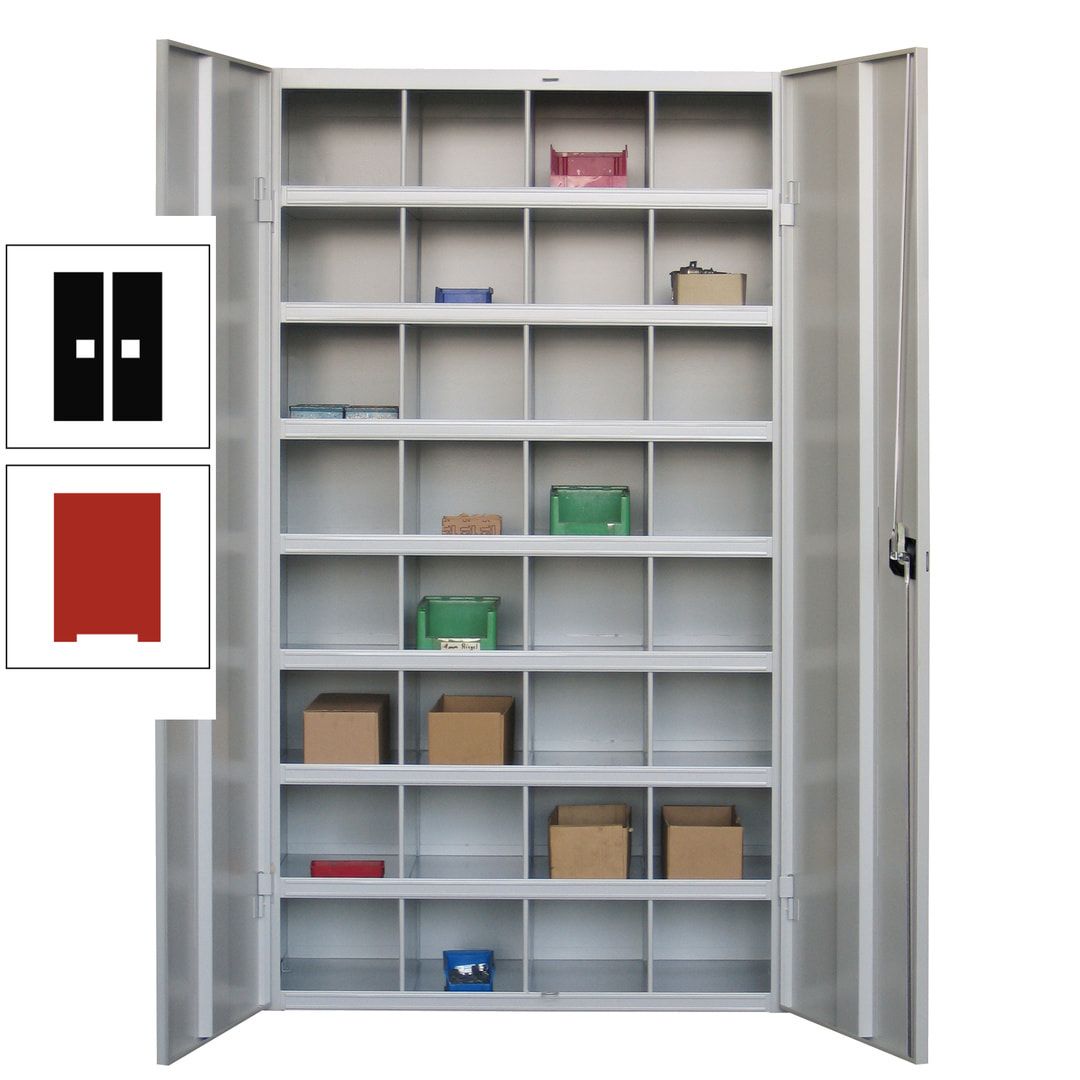 Fächerschrank - Sortierstation - Büroschrank - 32 Fächer - 1.800 x 1.000 x 530 mm (HxBxT) - Materialschrank - anthrazitgrau