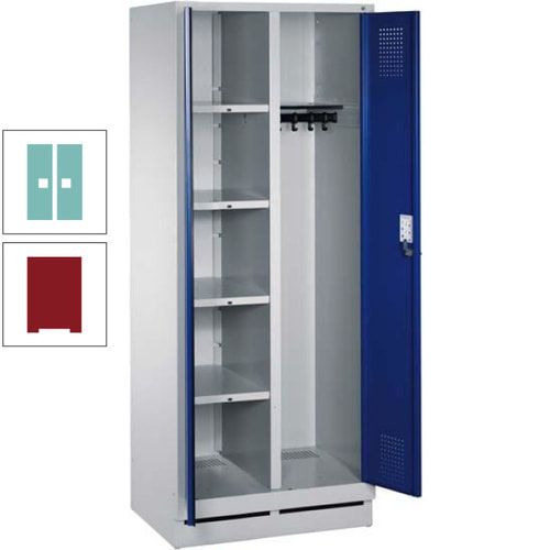 Mehrzweckschrank, Doppeltüren, Füße, 2 Abteile a 300 mm, Korpus anthrazitgrau, Tür anthrazitgrau, 1.800 x 600 x 500 mm (HxBxT)