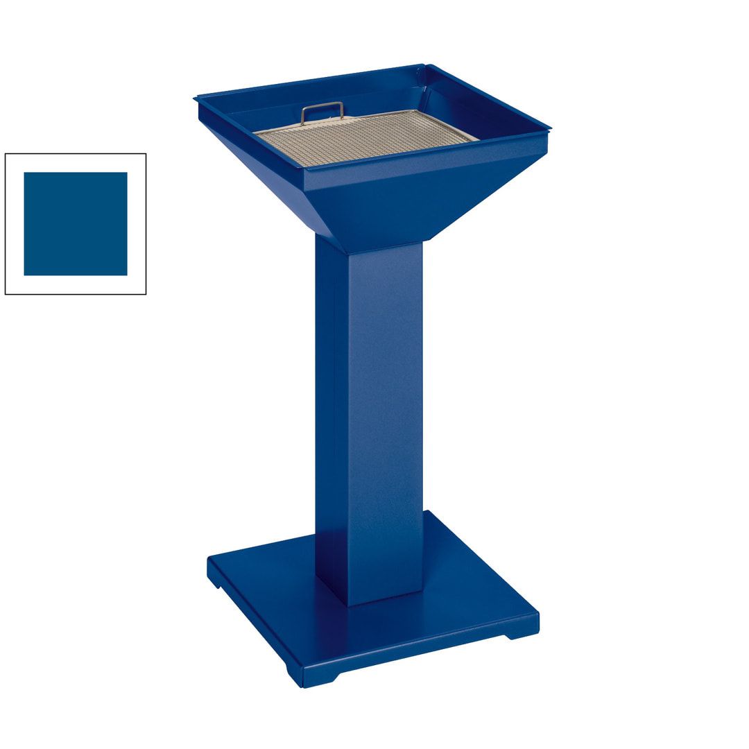 Standaschenbecher, Standascher, Antik-silber, 730 x 325 x 325 mm (HxBxT), Ascher, Turmaschenbecher, Stehascher, mit Sand befüllbar