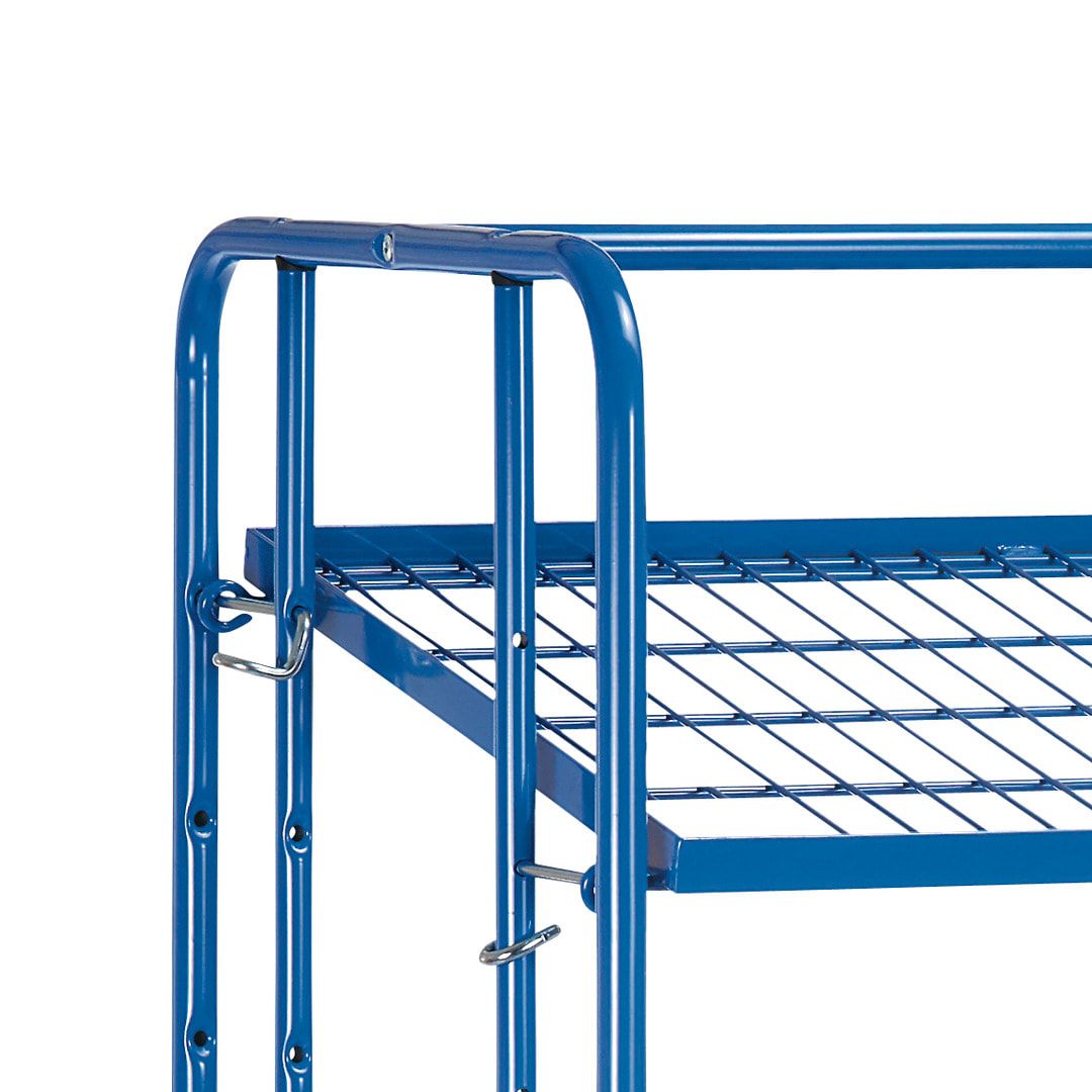 Fetra - Etagenwagen m. Schrägböden - Tragkraft 500 kg - 1.800 x 1.430 x 620 mm (HxBxT) - 4 Drahtgitter-Böden