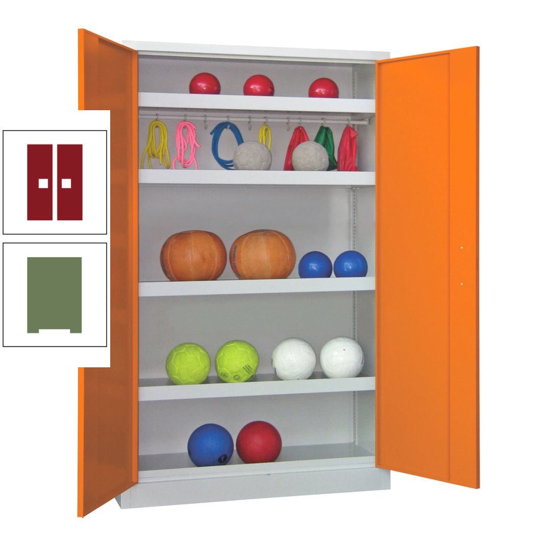 Ballschrank - Vollblechtüren - 4 Böden - 1 Hakenleiste - 1.950x1.200x500 mm (HxBxT) - anthrazitgrau