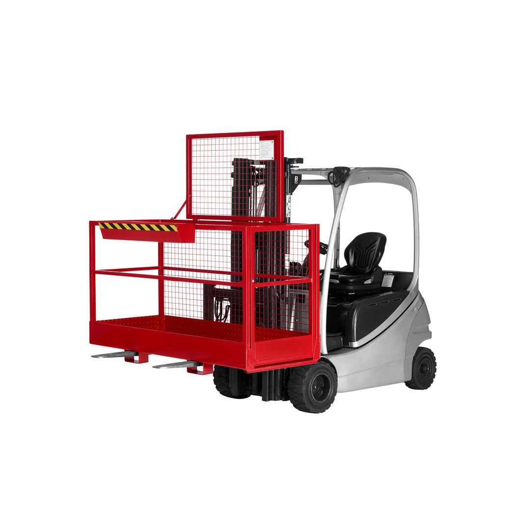 Arbeitsbühne für Stapler und Frontlader - Arbeitskorb - Montagebühne - Extra breit - Traglast 300 kg - 1.910 x 2.000 x 800 mm (HxBxT) - anthrazitgrau