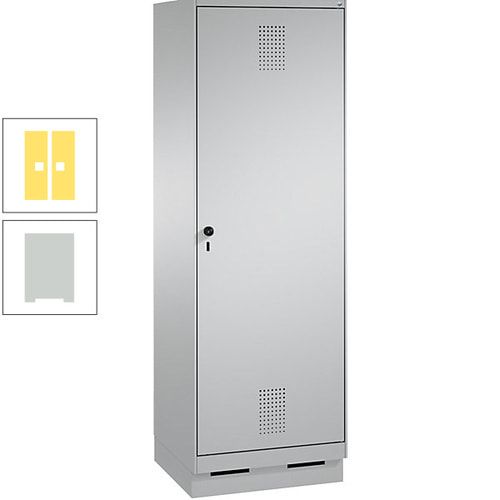 Doppel-Spind, Garderobenschrank, 1 Tür für 2 Abteile a 300 mm, Korpus anthrazitgrau, Türen anthrazitgrau, 1.800 x 600 x 500 mm (HxBxT)