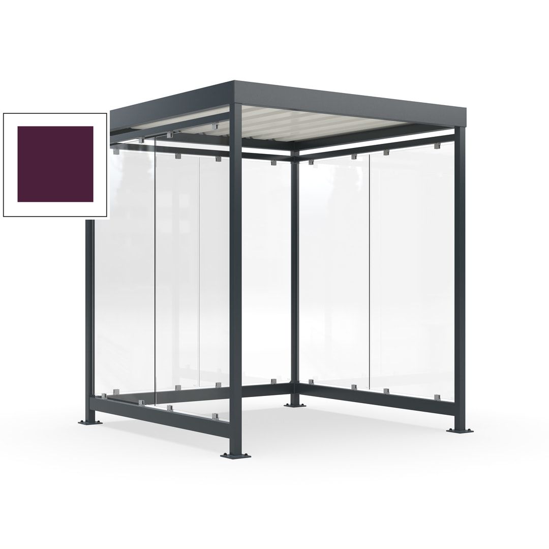 Raucherunterstand, Bushaltestelle, 6-7 Personen, 6 Wände, 2.510 x 2.165 x 2.165 mm (HxBxT), Achatgrau