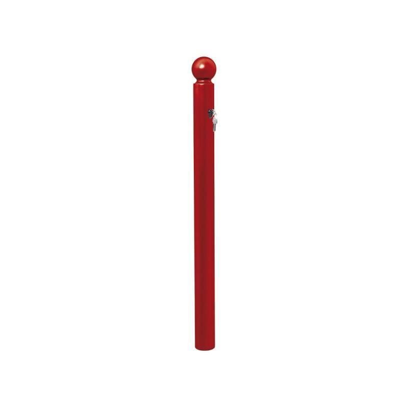 Herausnehmbarer Pfosten mit Kugelkopf und Dreikantschloss - 76 x 952 mm (DxH) - Farbe enzianblau