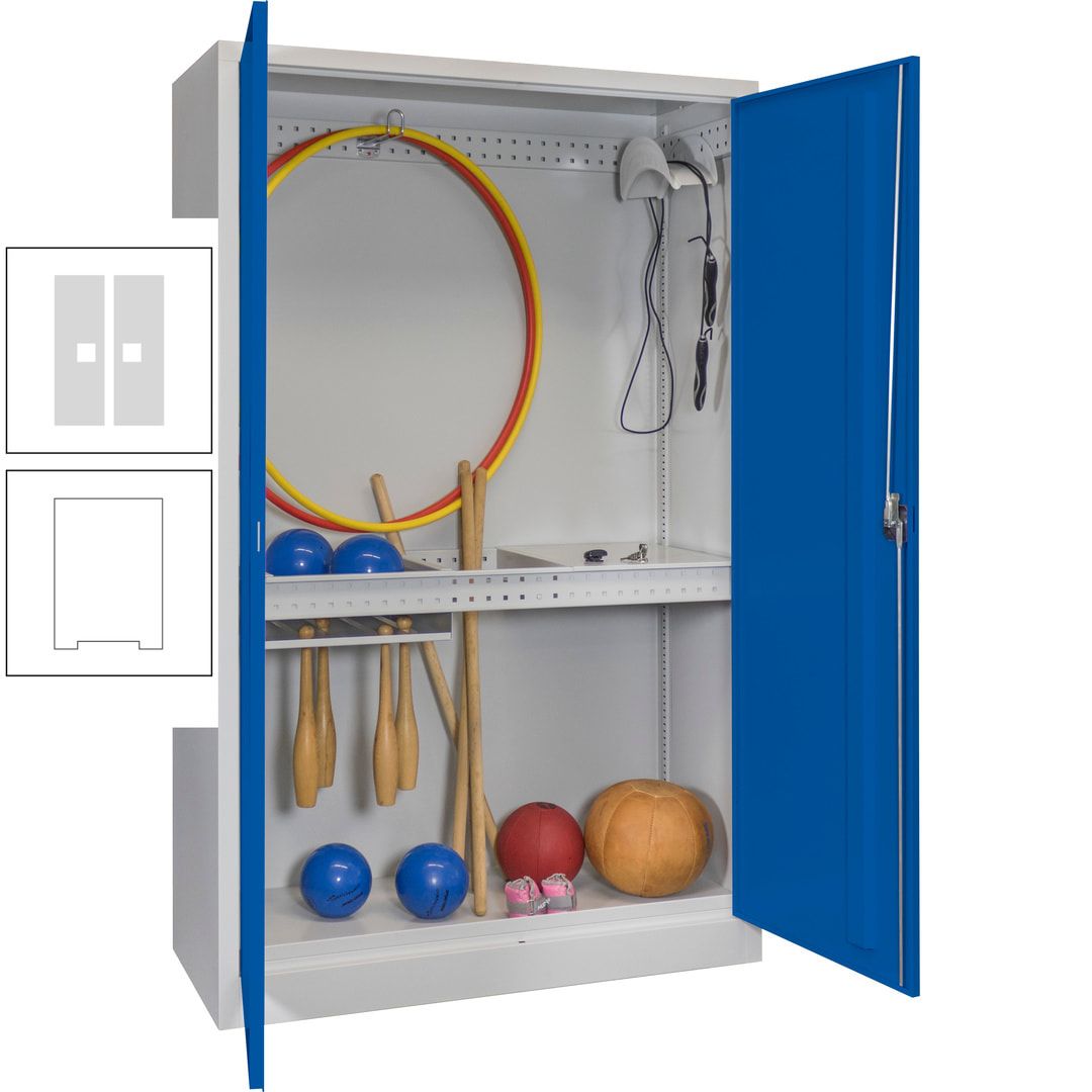 Sportschrank - Vollblechtüren - Variante 3 - 1.950x1.200x500 mm (HxBxT) - anthrazitgrau